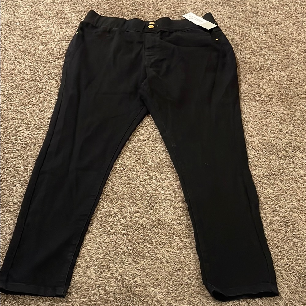 Black Pants with Gold Buttons